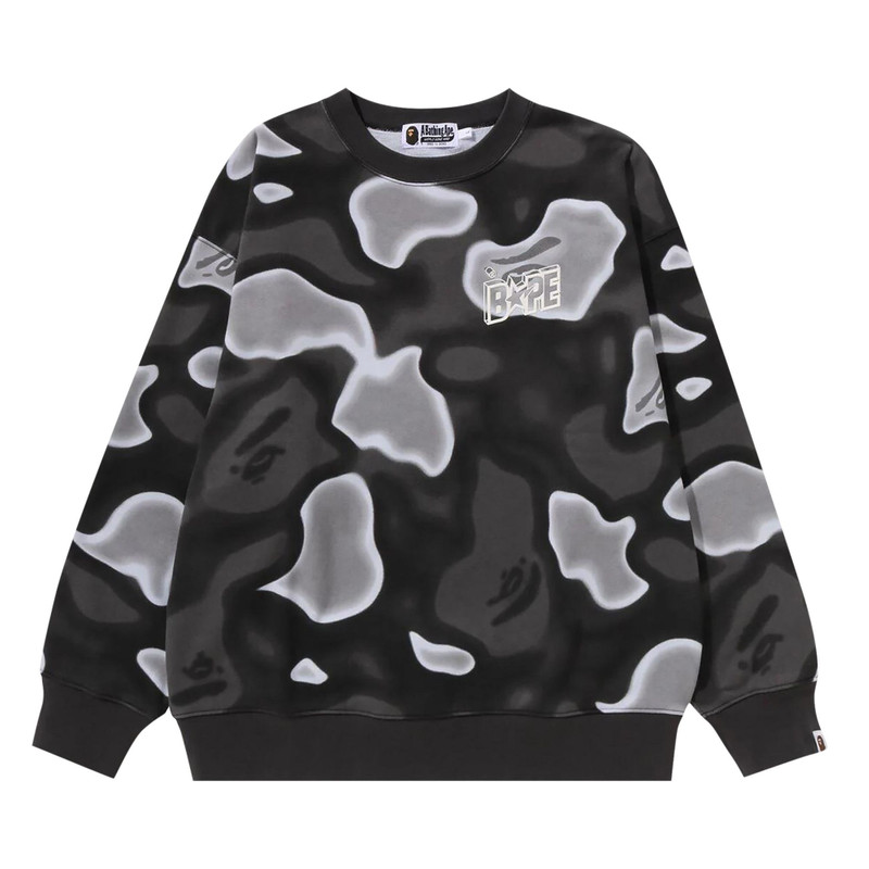 BAPE Liquid Camo Sta Relaxed Fit Crewneck Sweat 'Black' - 1