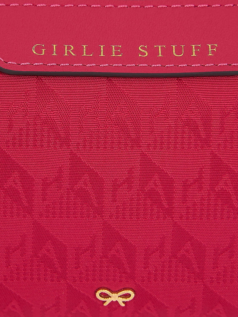 Anya Hindmarch Girlie Stuff logo-jacquard recycled-nylon pouch outlook
