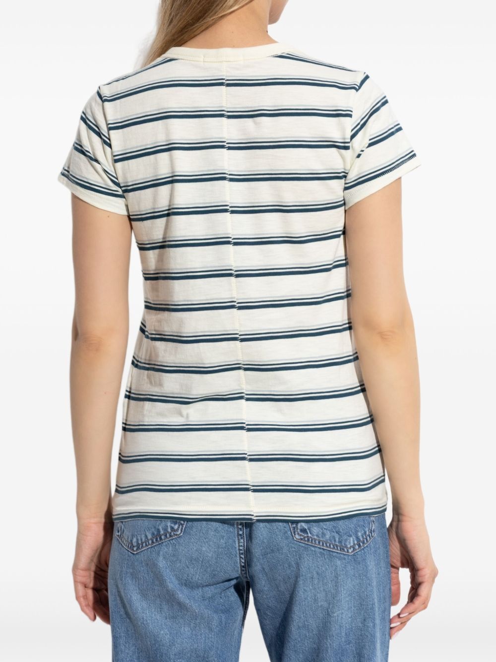 striped crew-neck T-shirt - 4