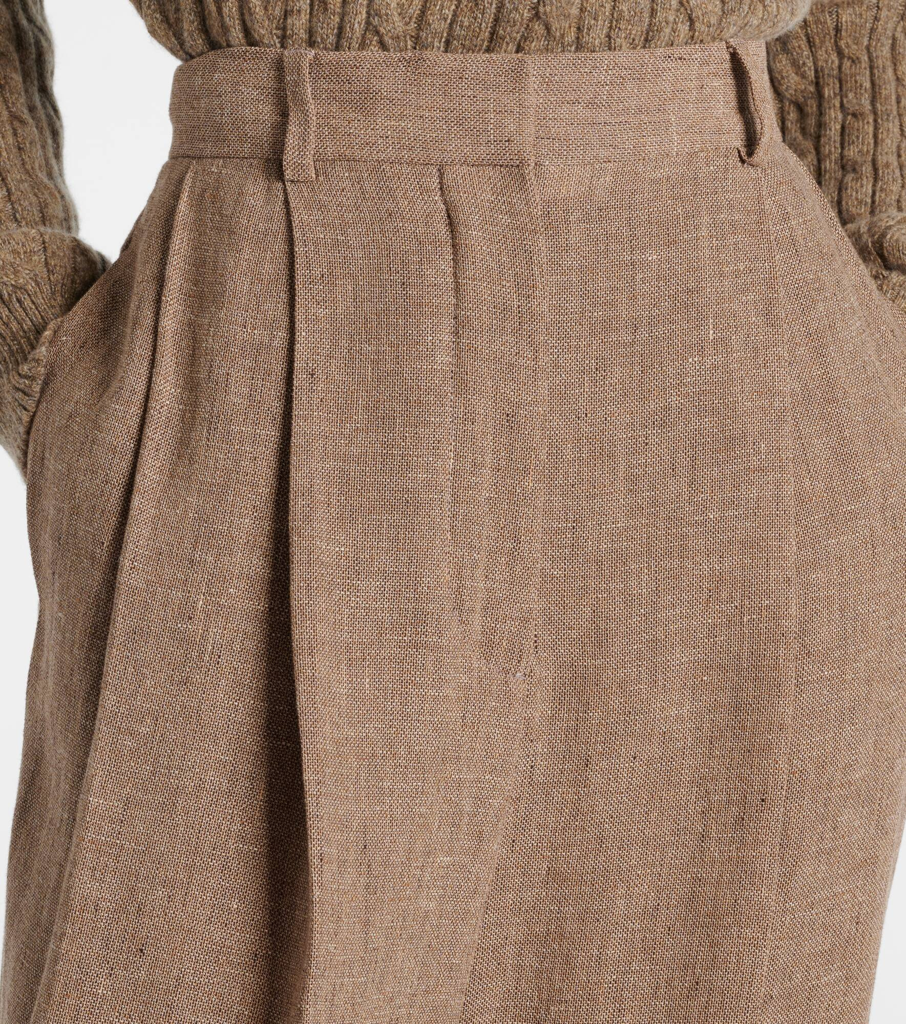 Linen wide-leg pants - 4