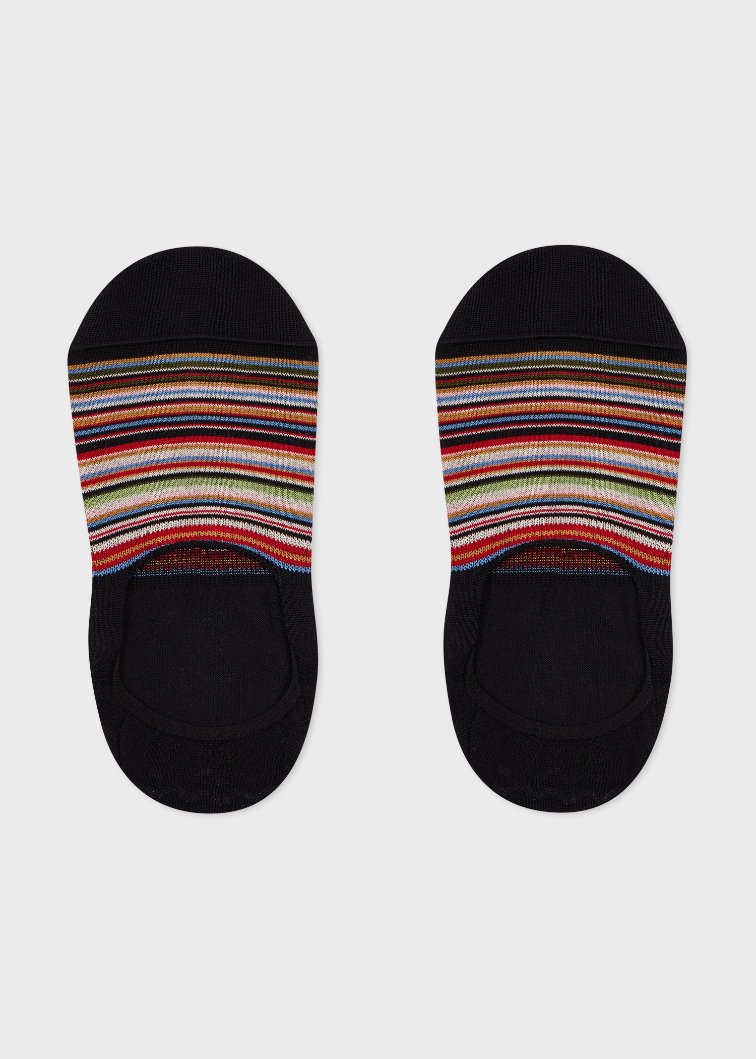 Women's Black 'Signature Stripe' Loafer Socks Three Pack - 2