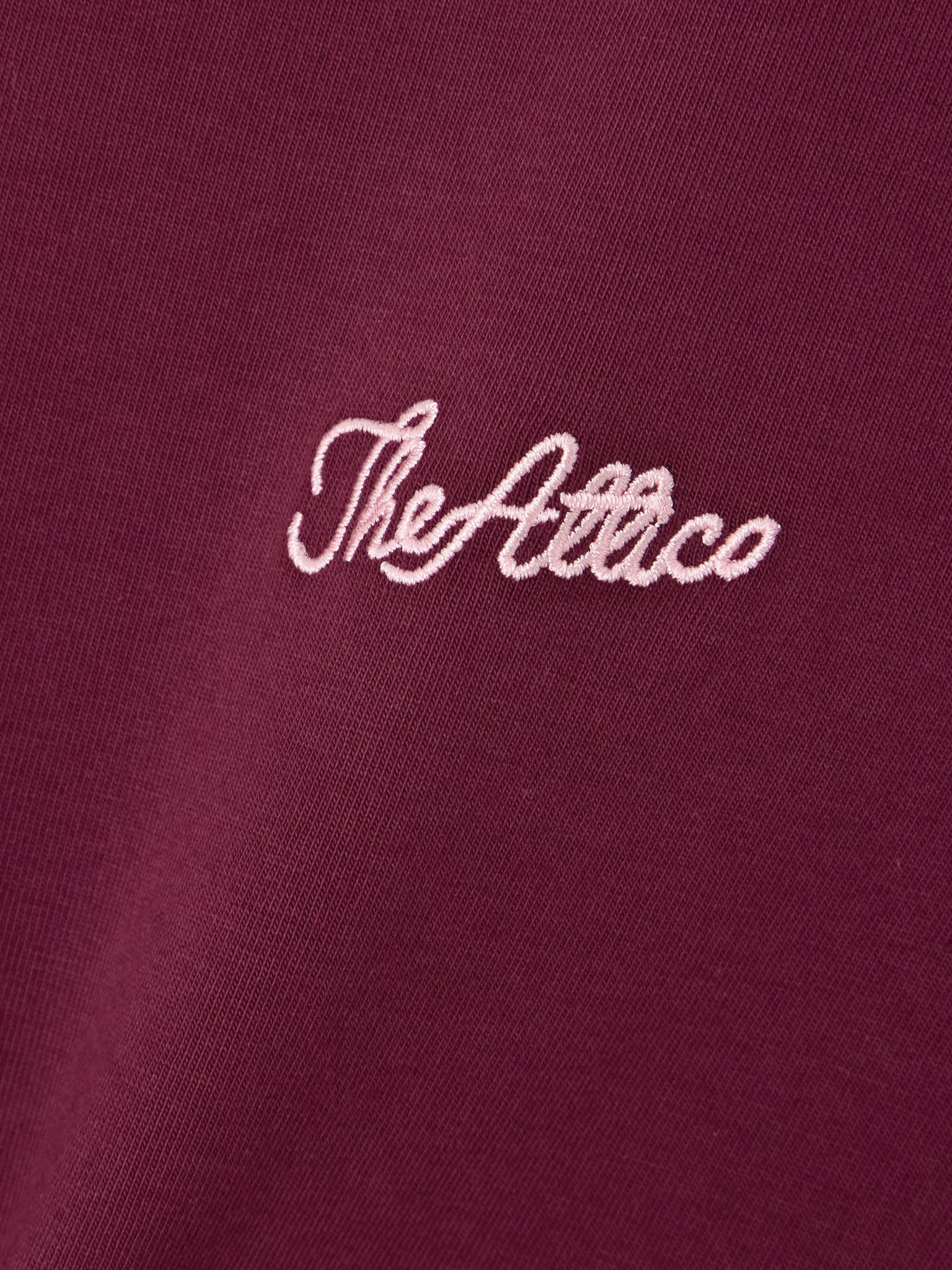 Embroidered cotton-jersey T-shirt Burgundy - 4