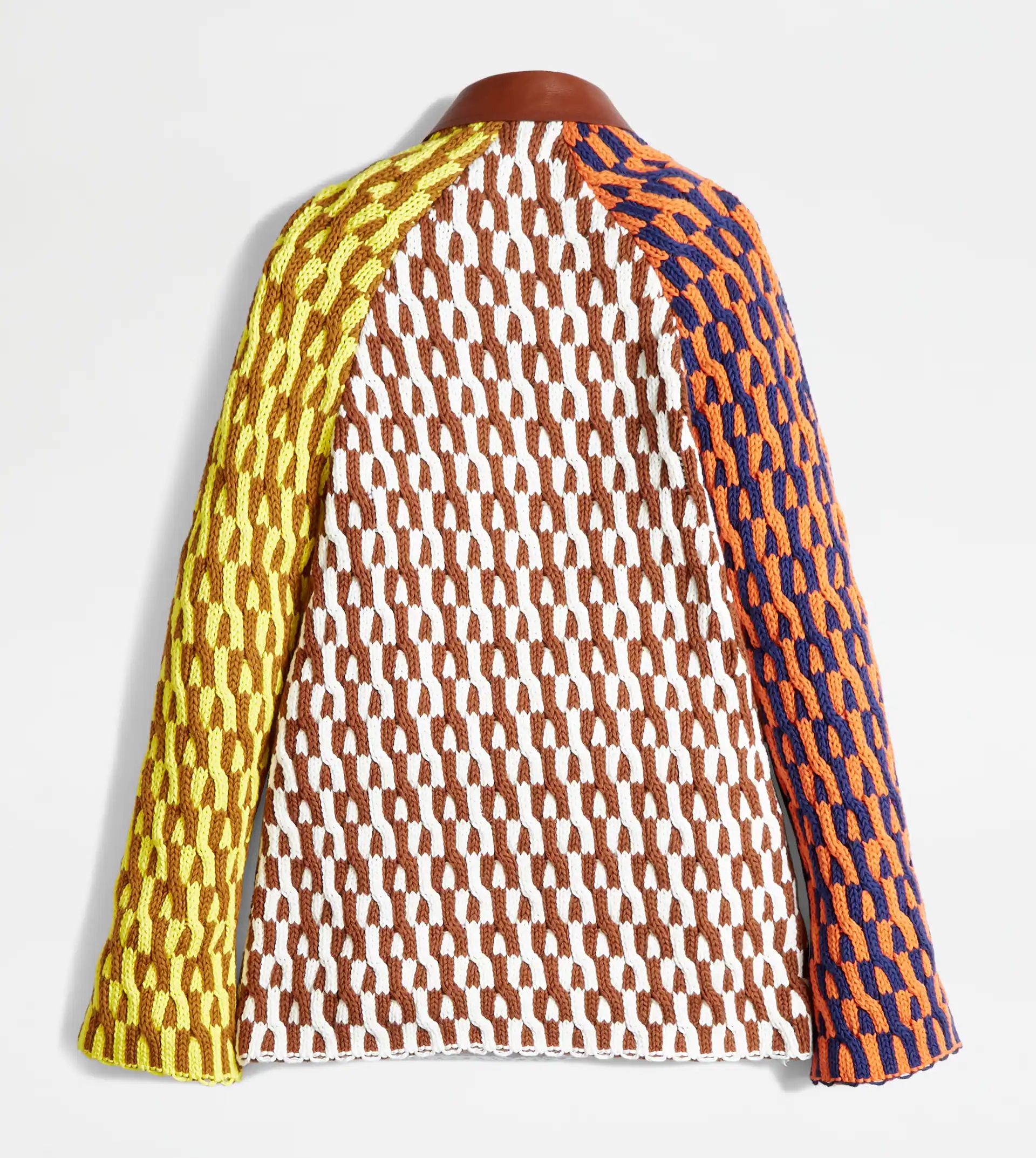 KNIT DRESS - BROWN, WHITE, YELLOW - 8