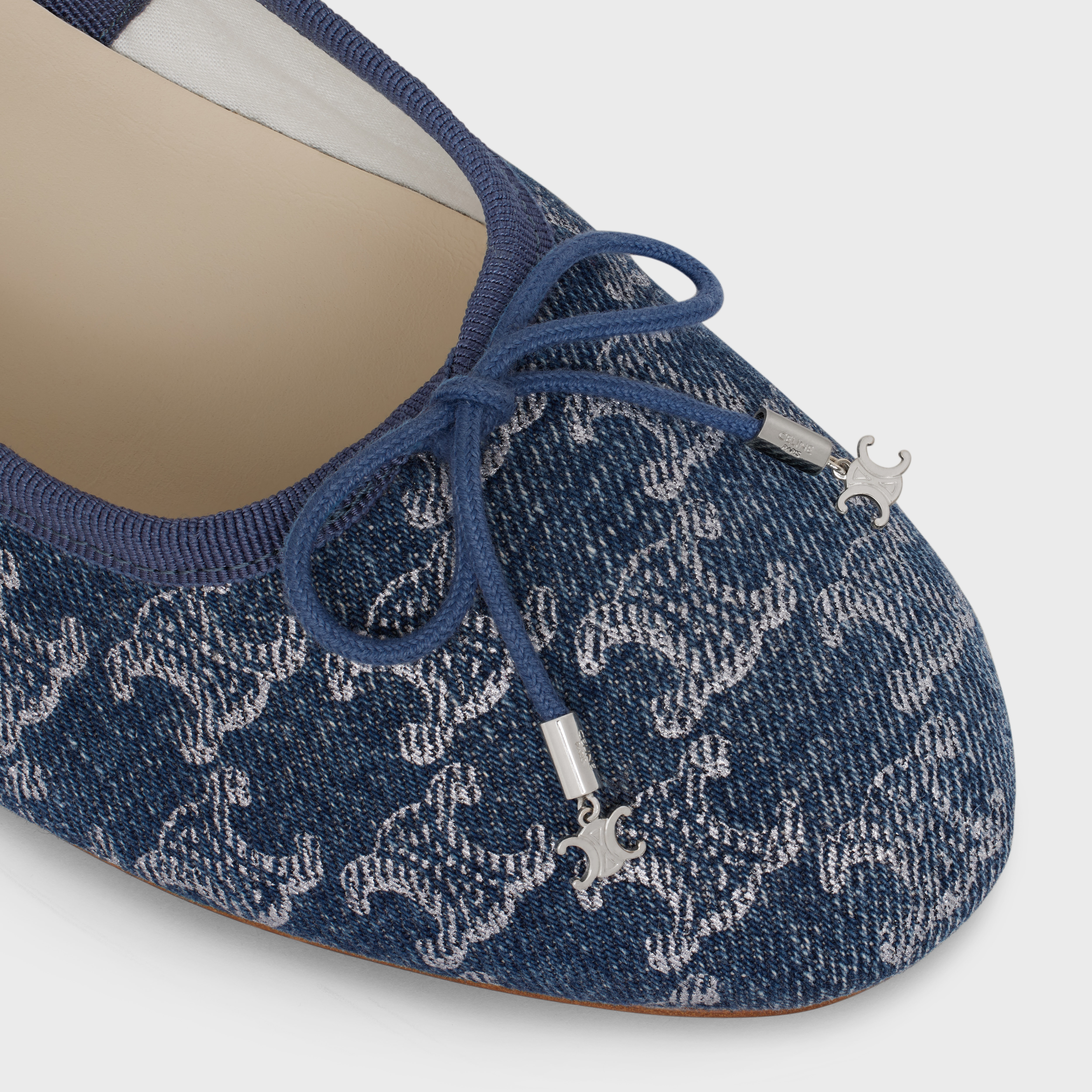 LES BALLERINES CELINE WITH TRIOMPHE LACES in TRIOMPHE STAMPED DENIM - 4