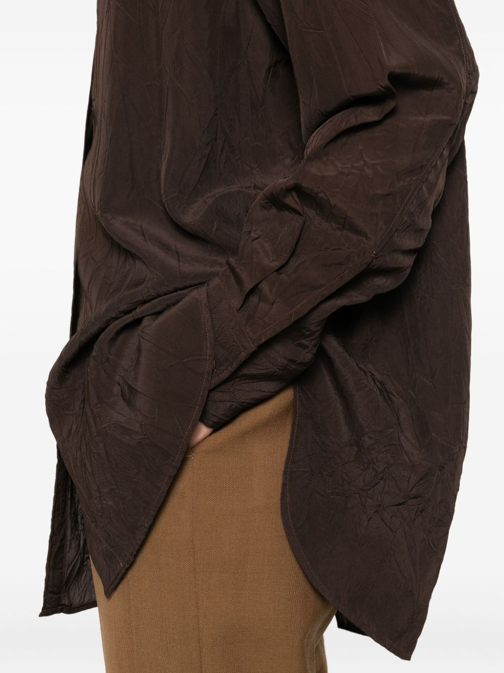 textured button-down shirt - 5