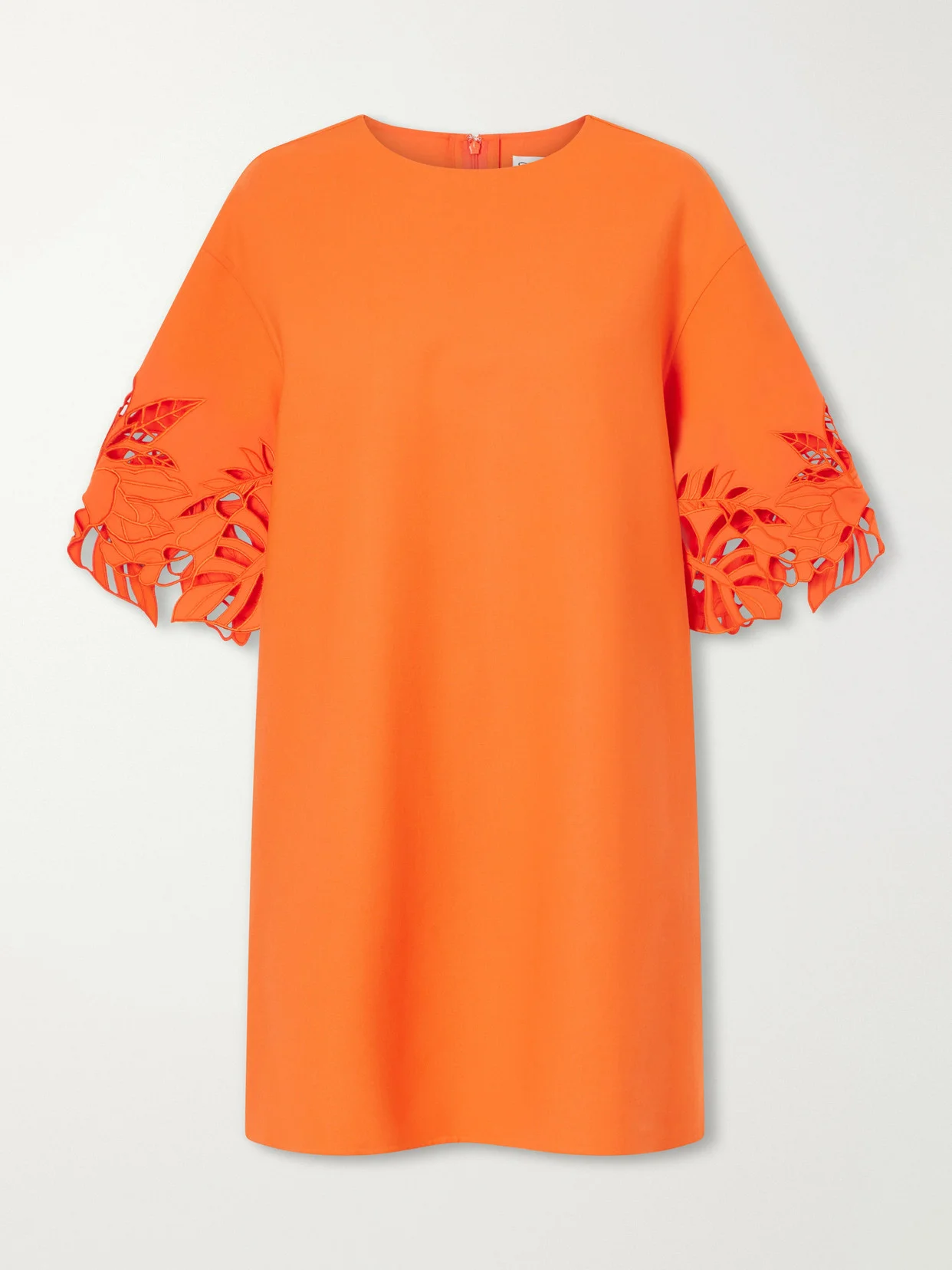 Embroidered Cut-out Wool-blend Mini Dress - 1