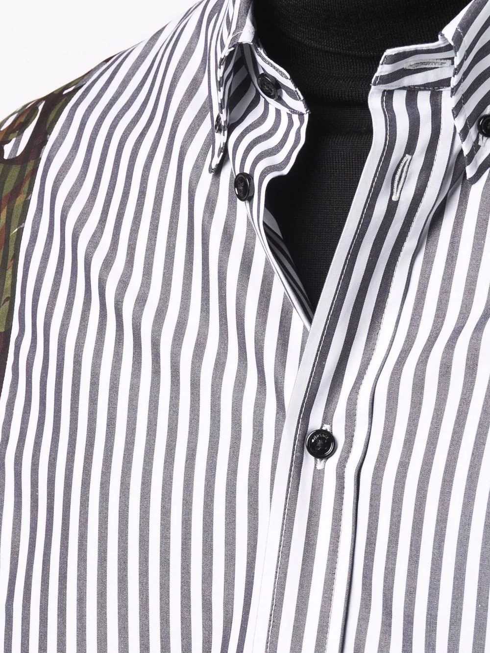 baroque-panel striped shirt - 5