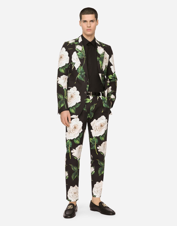 Rose-print cotton Taormina-fit suit - 7
