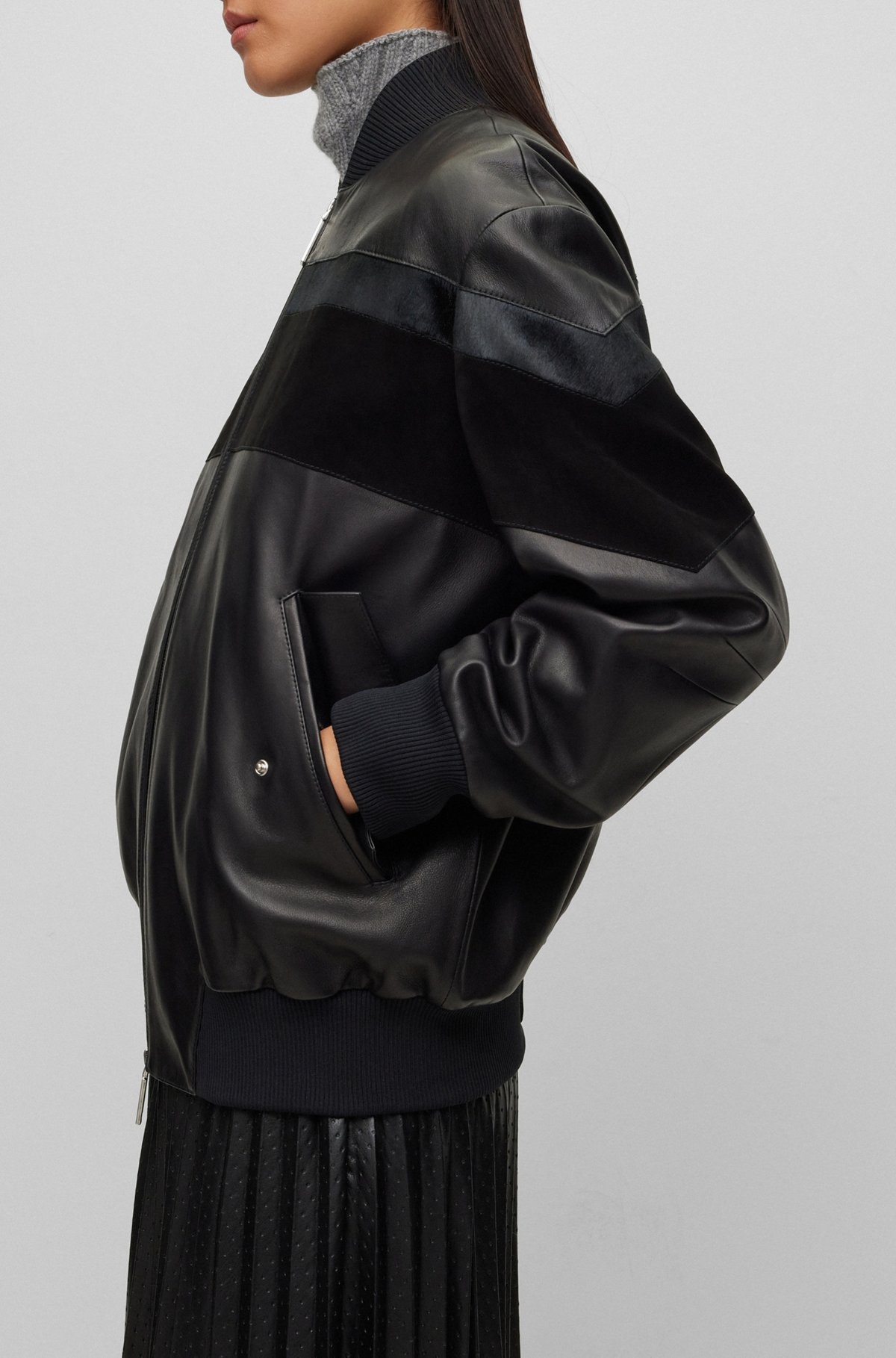 RELAXED-FIT JACKET WITH LEATHER AND SUEDE - 6