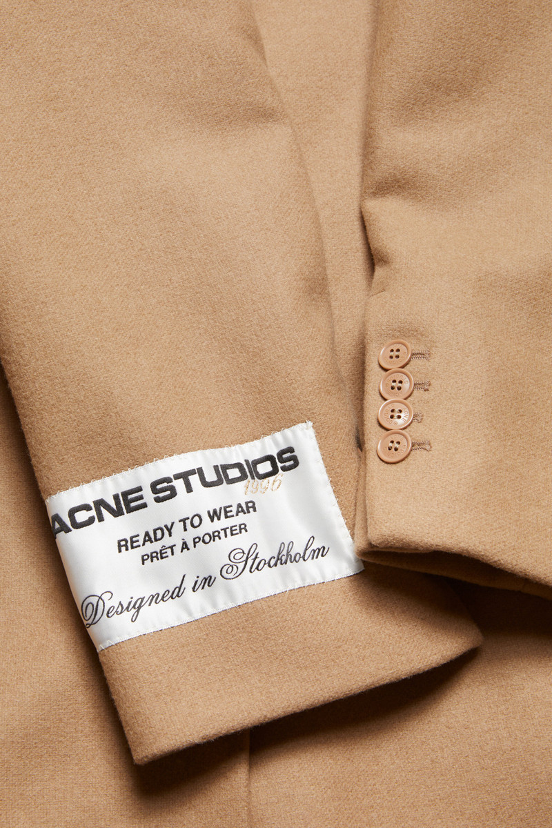 Single-breasted wool coat - Camel Beige 6