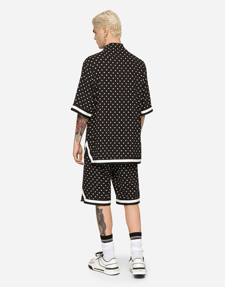 Oversize shirt with polka-dot print and DG patch - 3