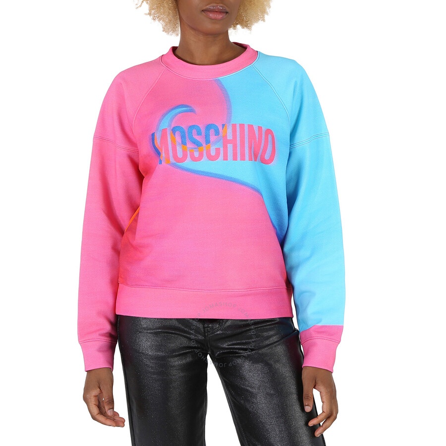 Moschino Ladies Projection Print Cotton Sweatshirt - 3