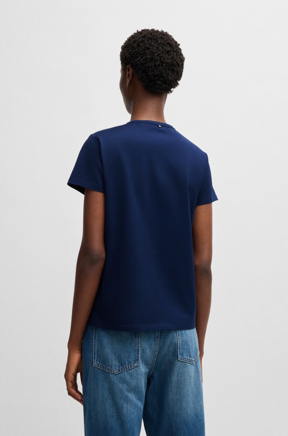 MERCERIZED-COTTON T-SHIRT WITH LOGO DETAIL - 4