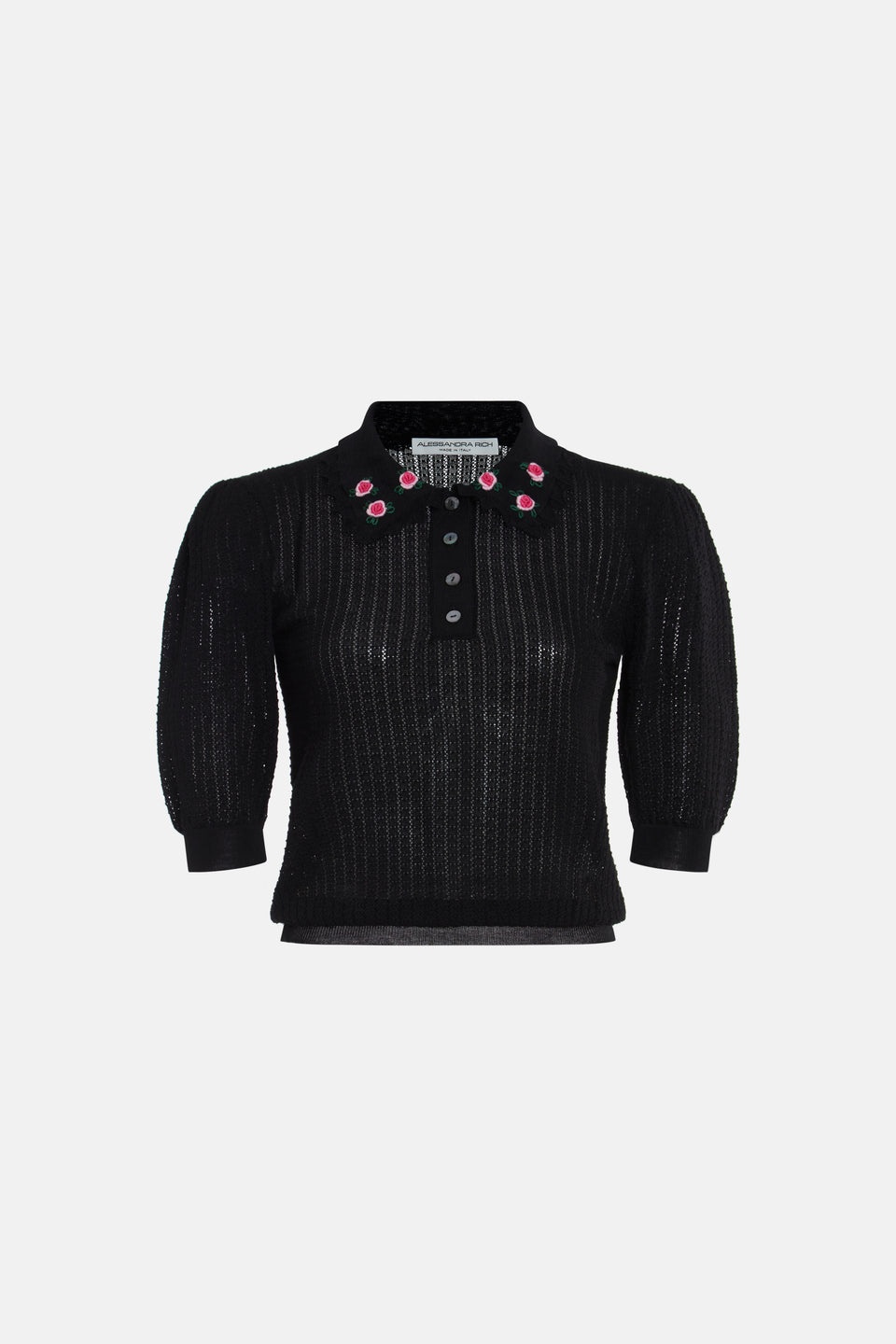 WOOL LACE KNIT JUMPER WITH EMBROIDERY - 1