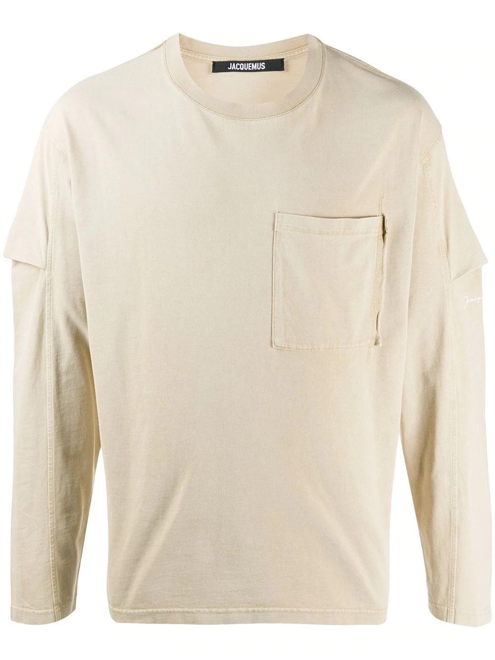 tucked sleeve T-shirt - 1