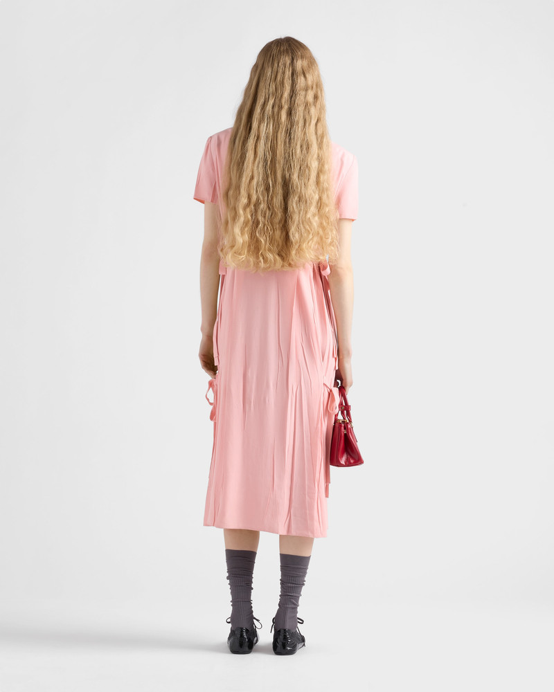 Embroidered marocain crepe dress 5