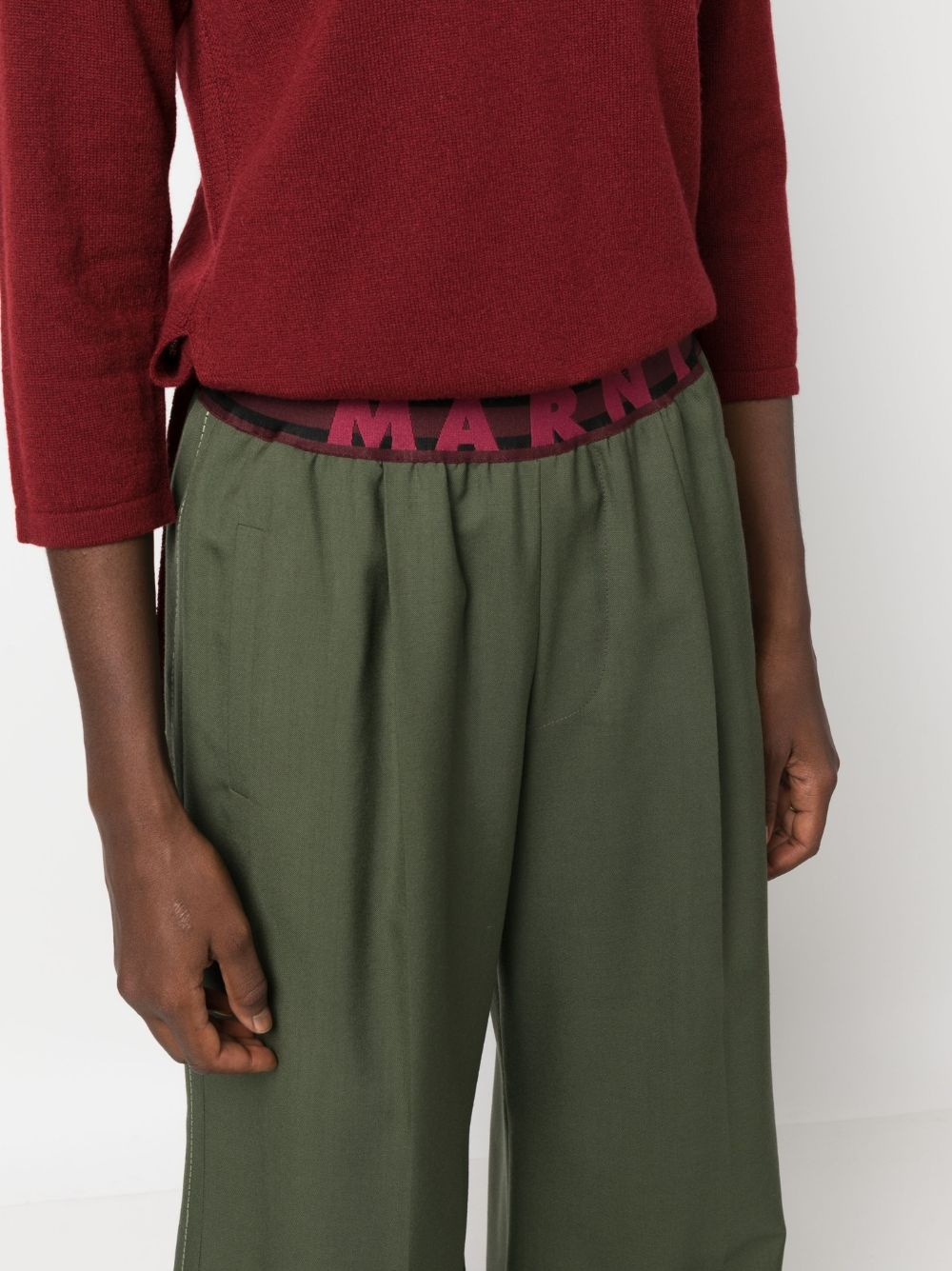 logo-print palazzo trousers - 5