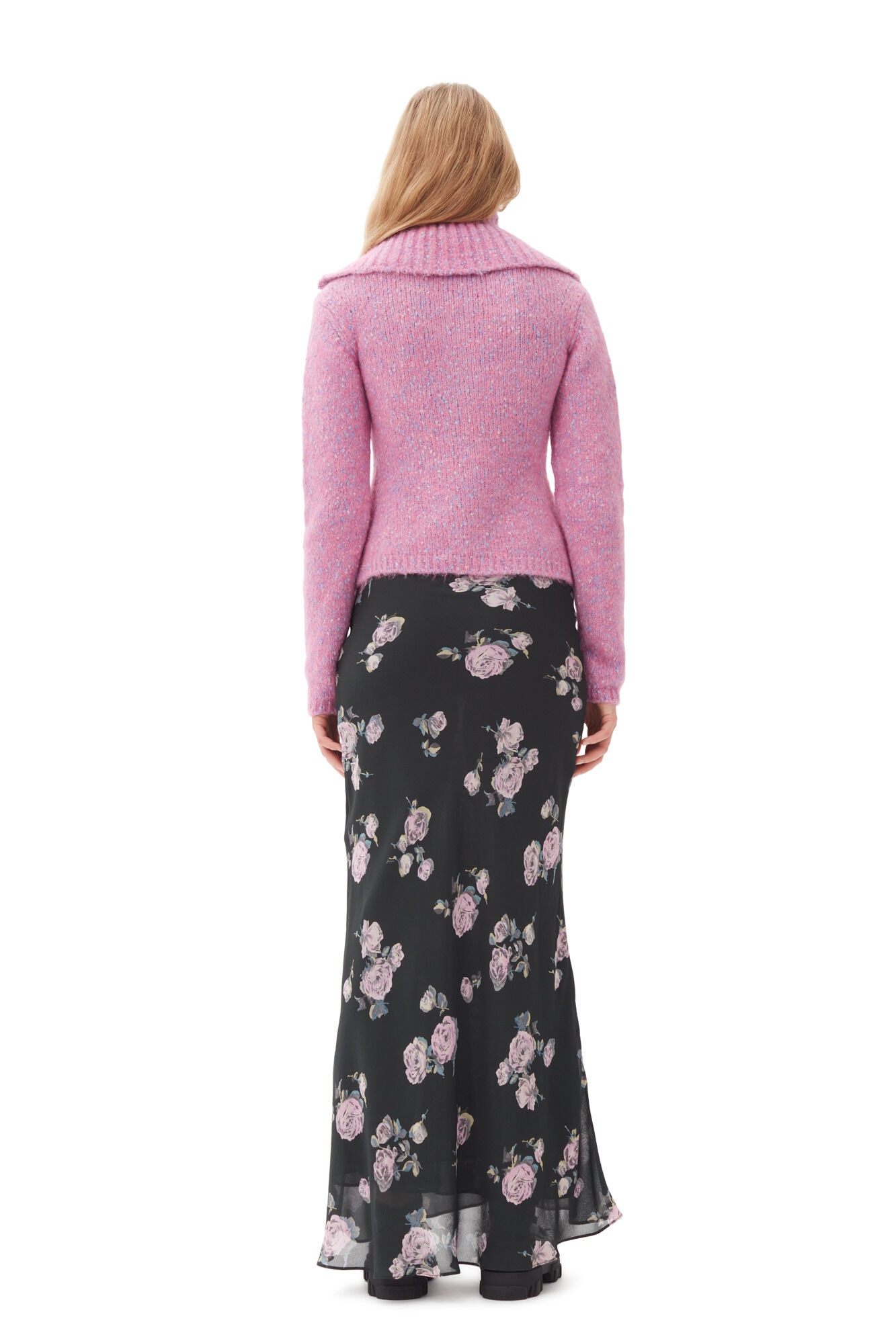PINK HIGHNECK ZIP CARDIGAN - 6