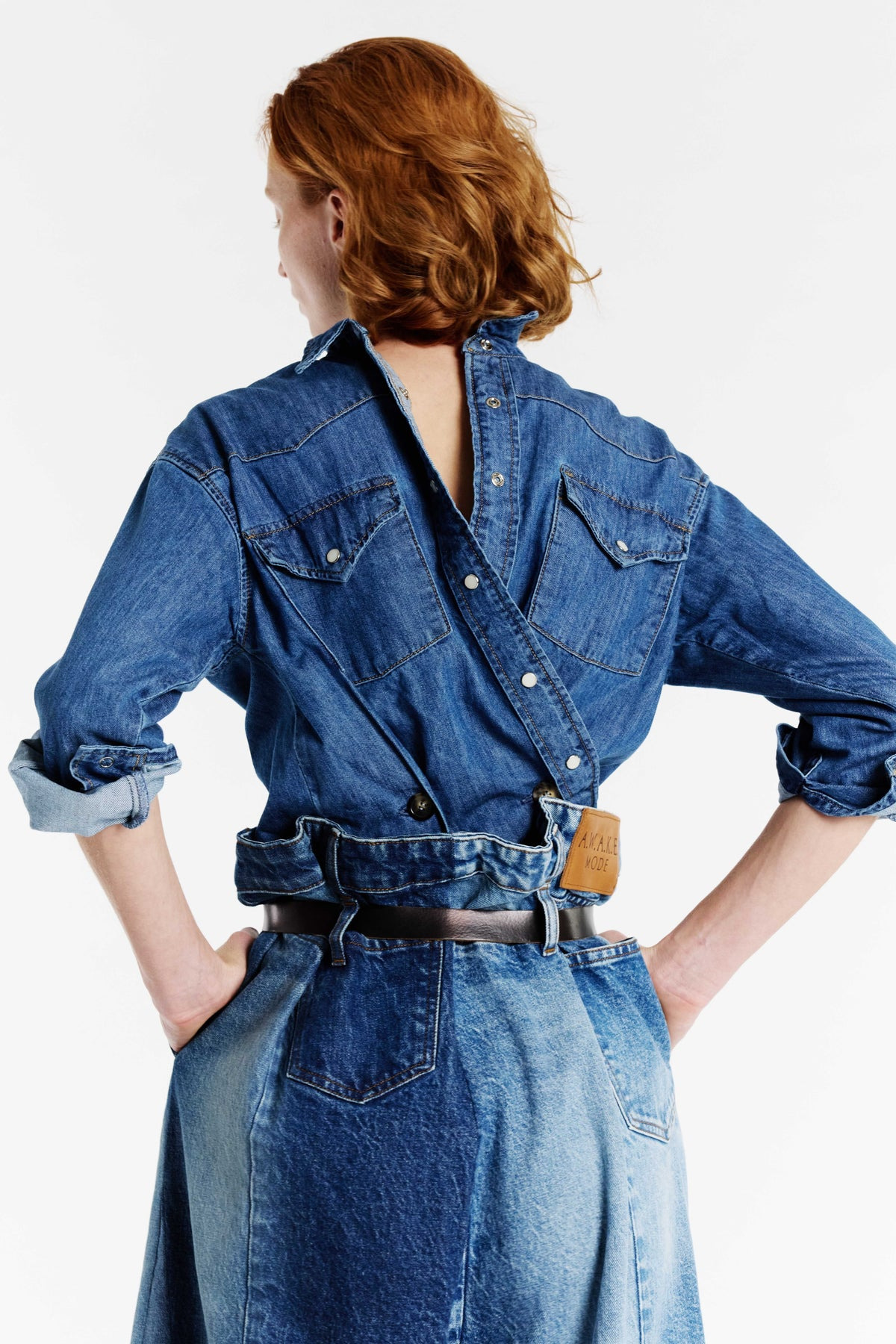 BACK TO FRONT DENIM SHIRT MID BLUE - 9