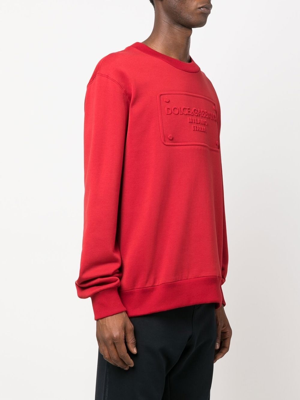 logo-embossed crew-neck sweatshirt - 3