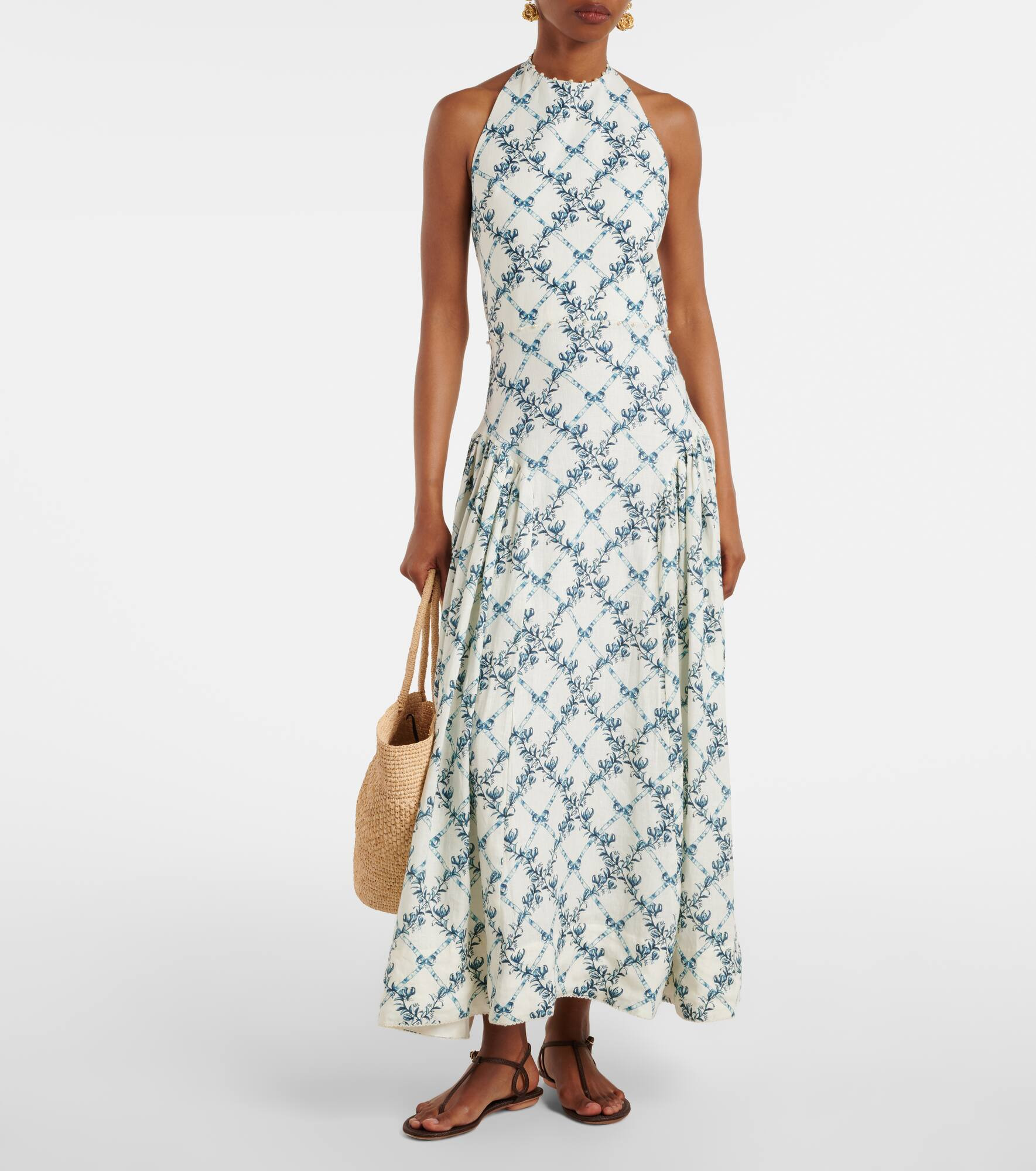 Balsa open-back linen midi dress - 2