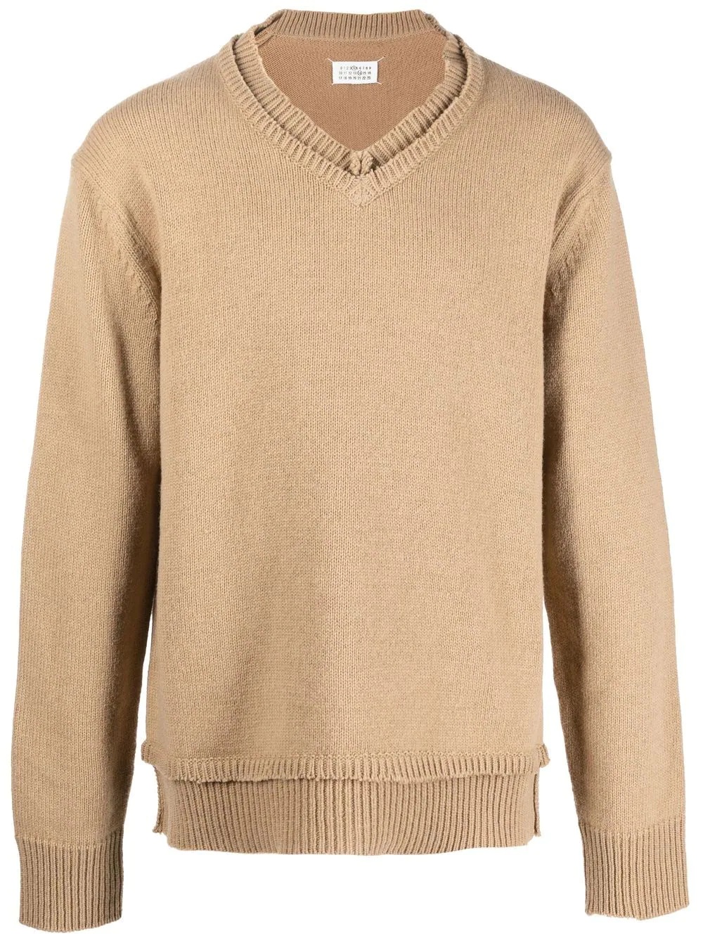 elbow-patch V-neck jumper - 1