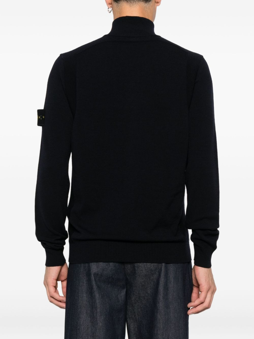 high-neck button sweater - 4