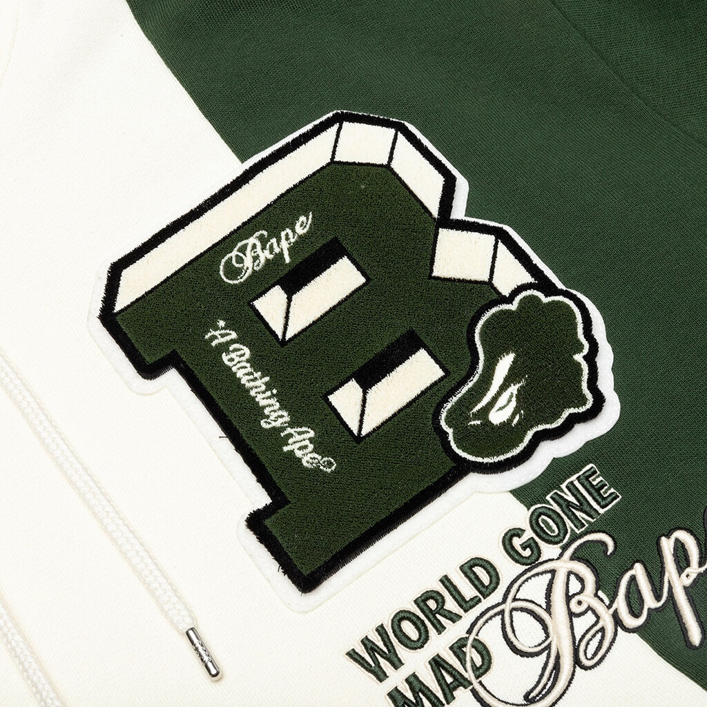 BADGES COLOR BLOCKING PULLOVER HOODIE - IVORY - 4