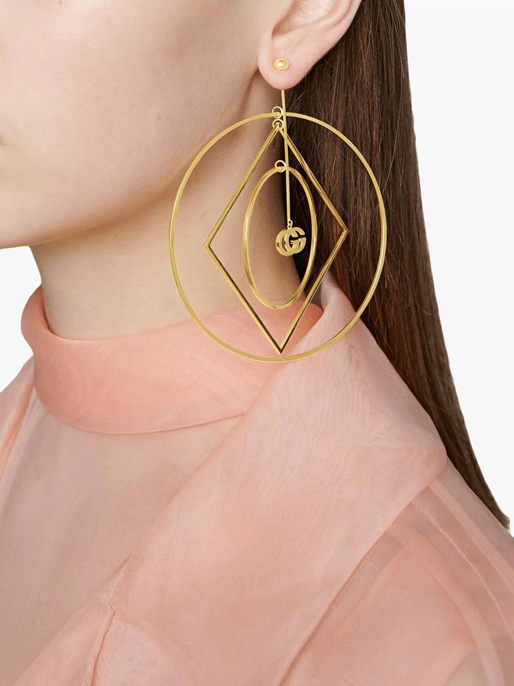 GG Running 18kt yellow gold single earring - 2