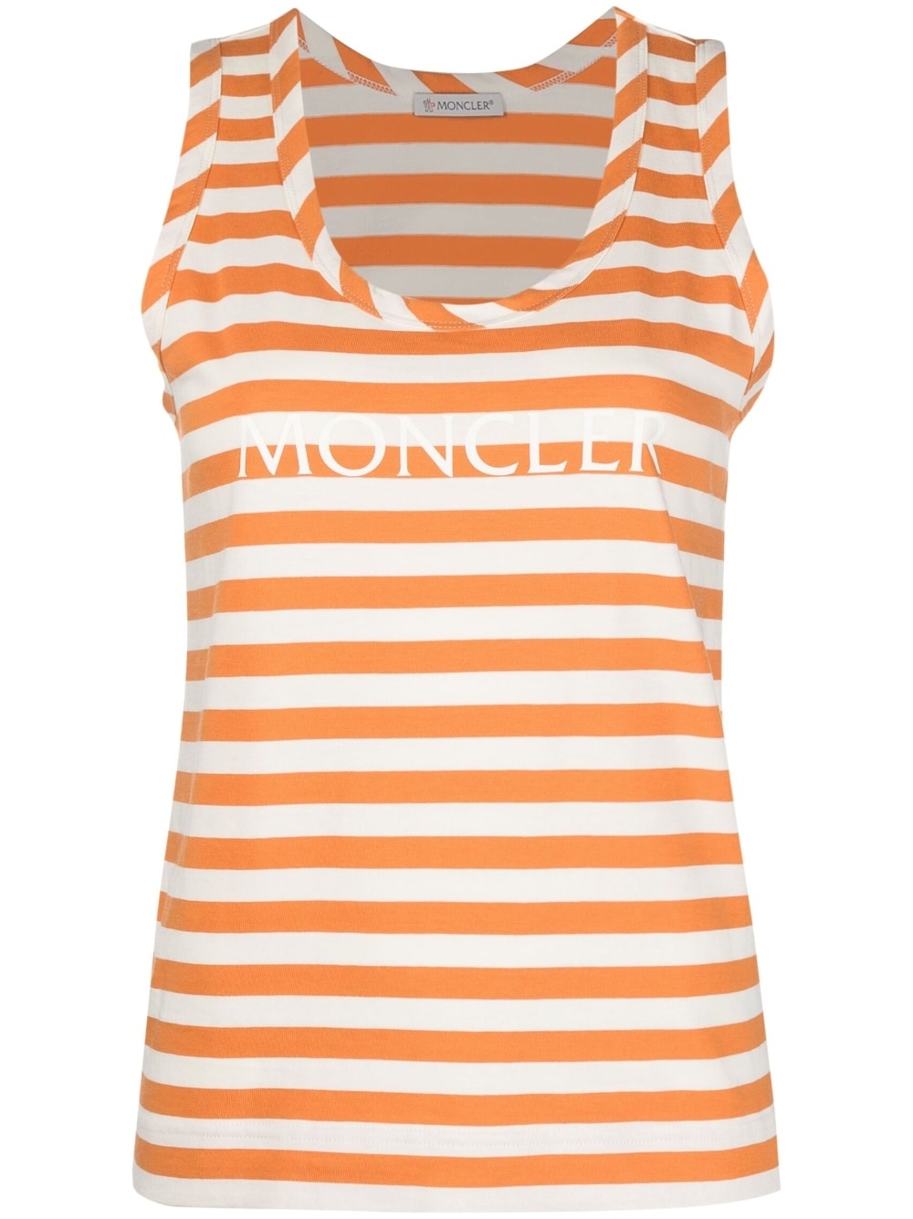 striped logo-print tank top - 1