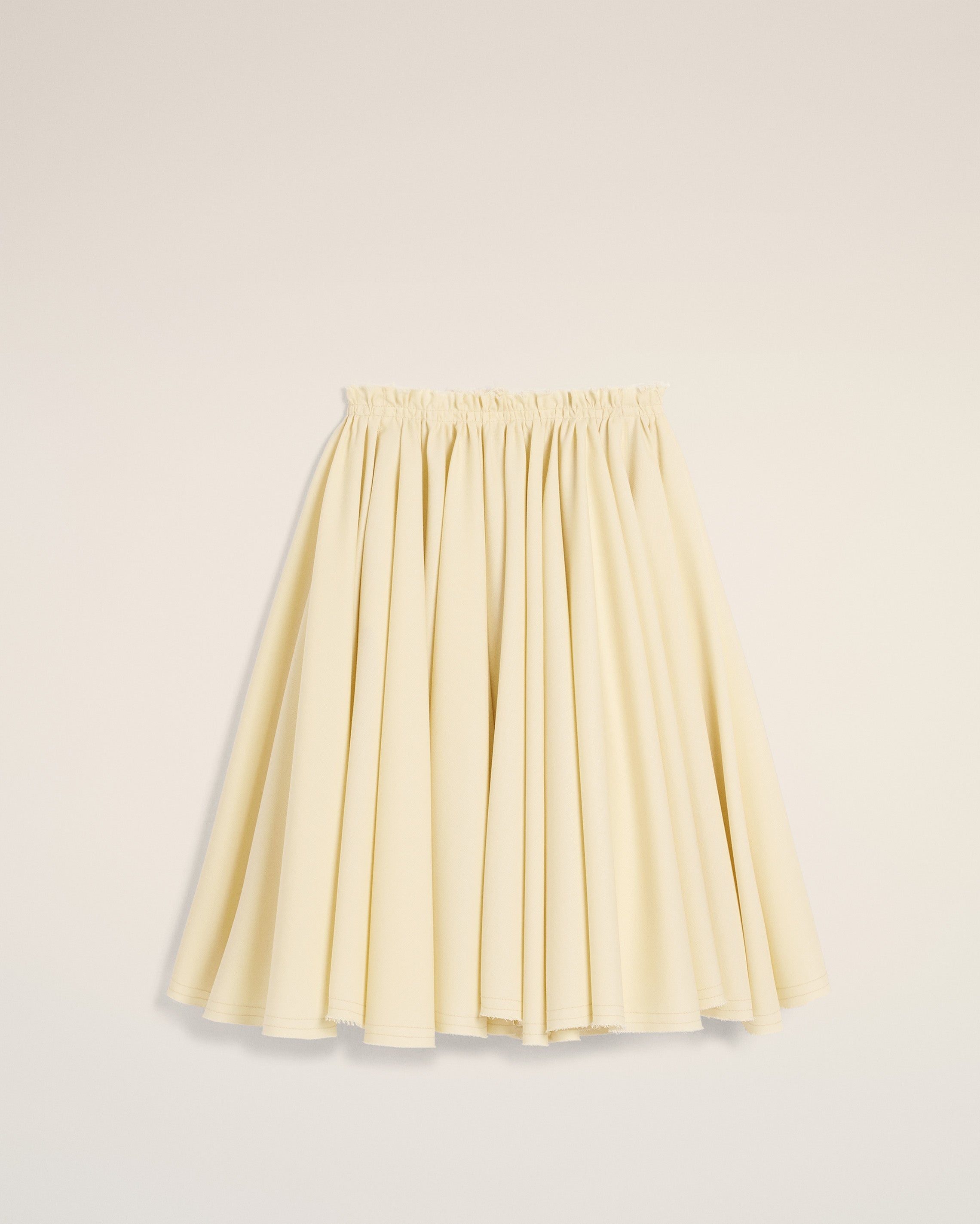 YELLOW WOOL SKIRT WITH GODETS - 2