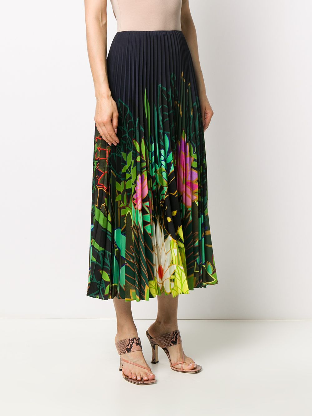 pleated floral-print skirt - 3