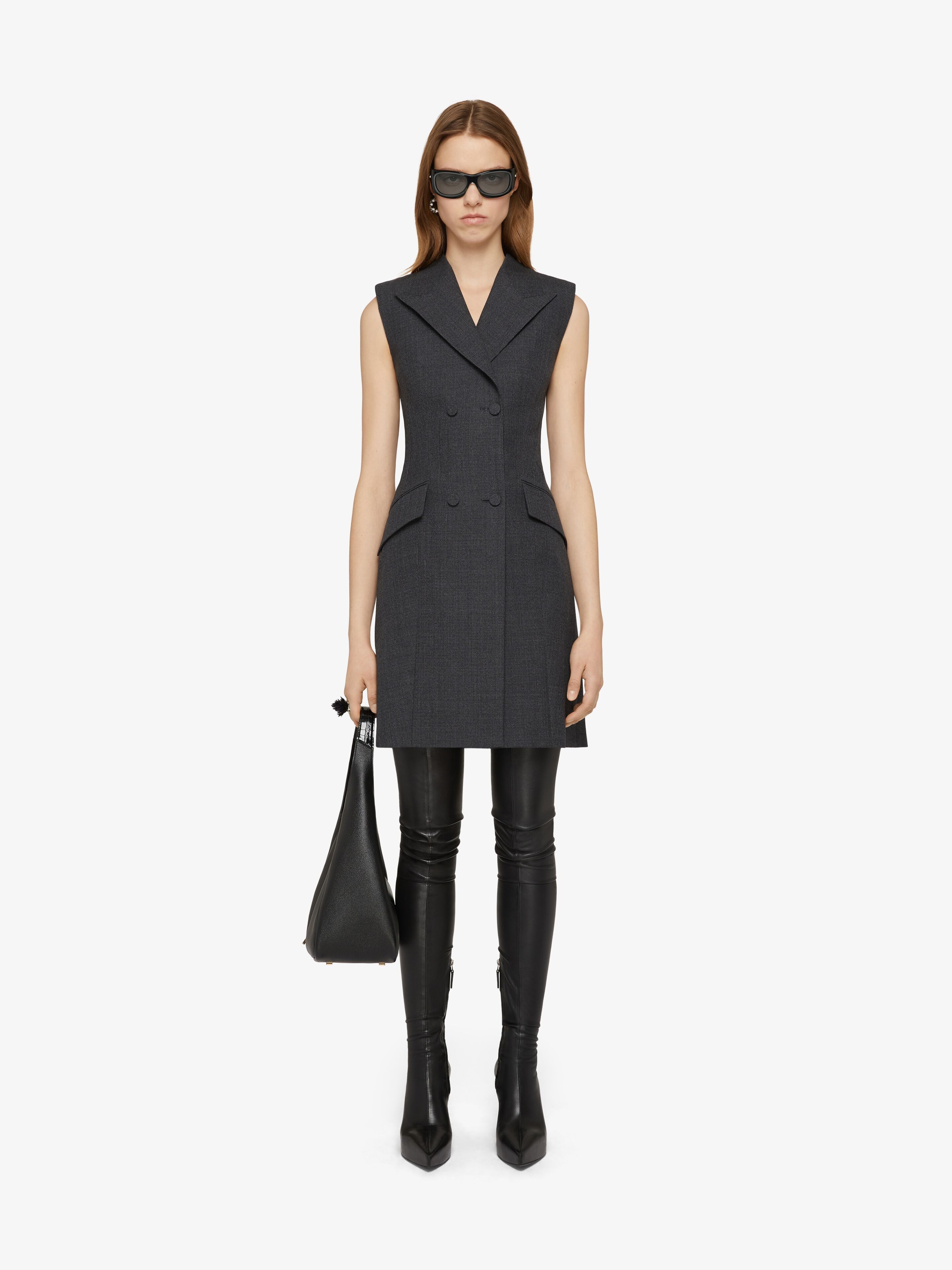 TUXEDO DRESS IN WOOL - 2
