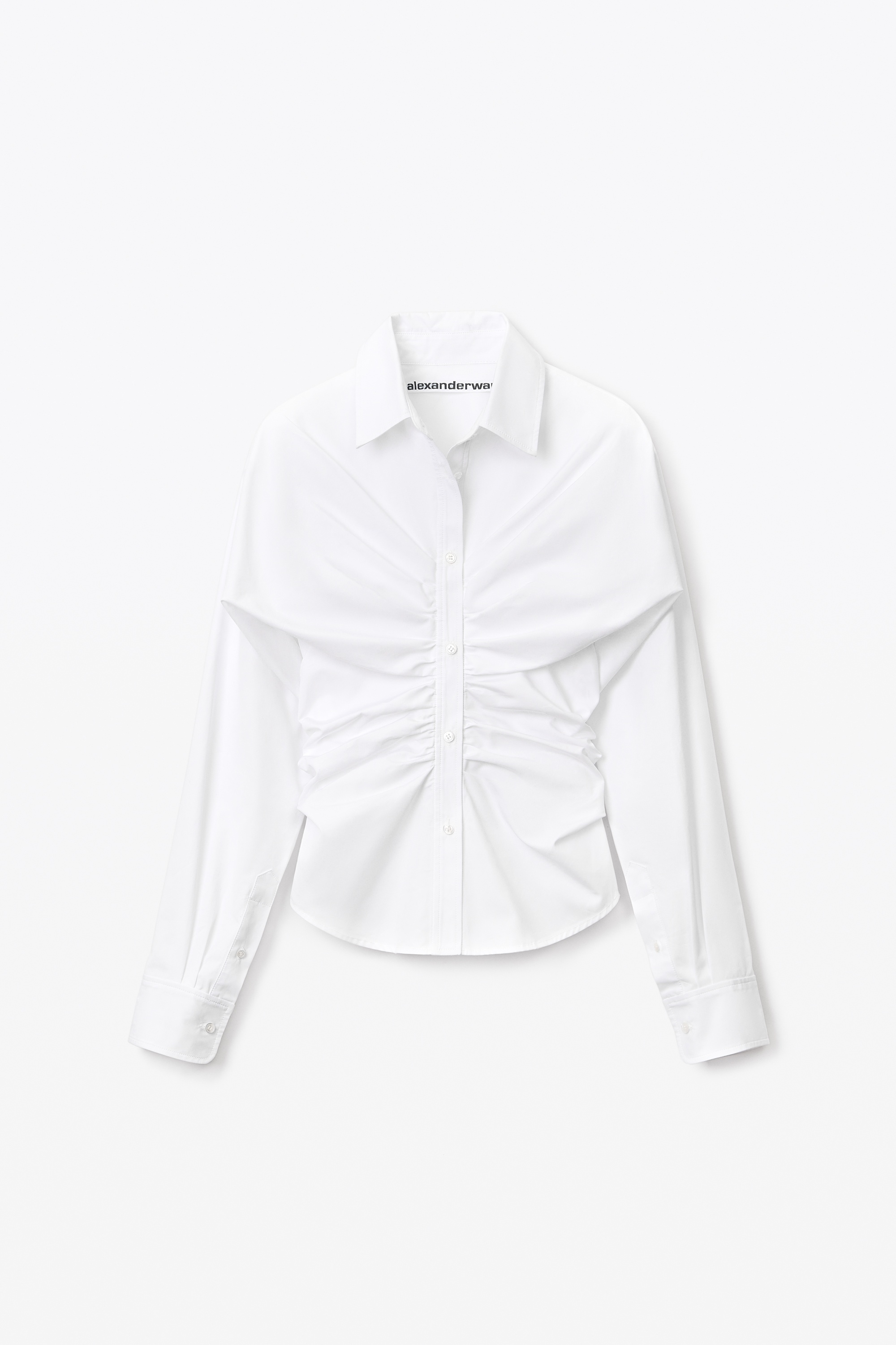 RUCHED HOURGLASS SHIRT IN COTTON POPLIN - 1