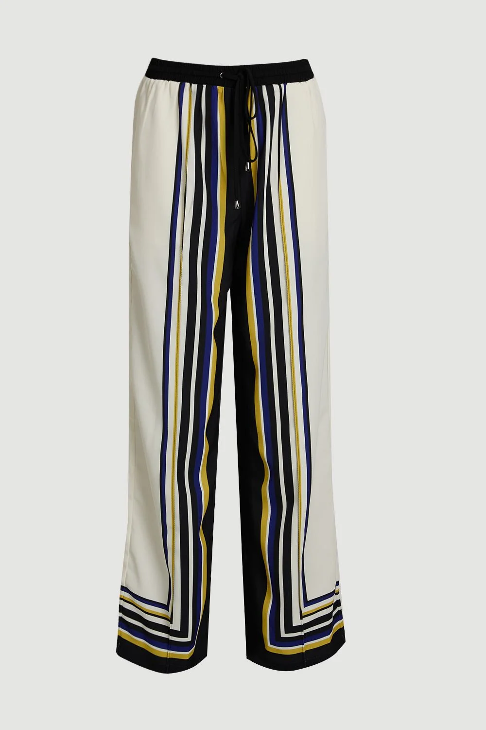 Contrast Stripe Twill Woven Wide Leg Trouser - 1
