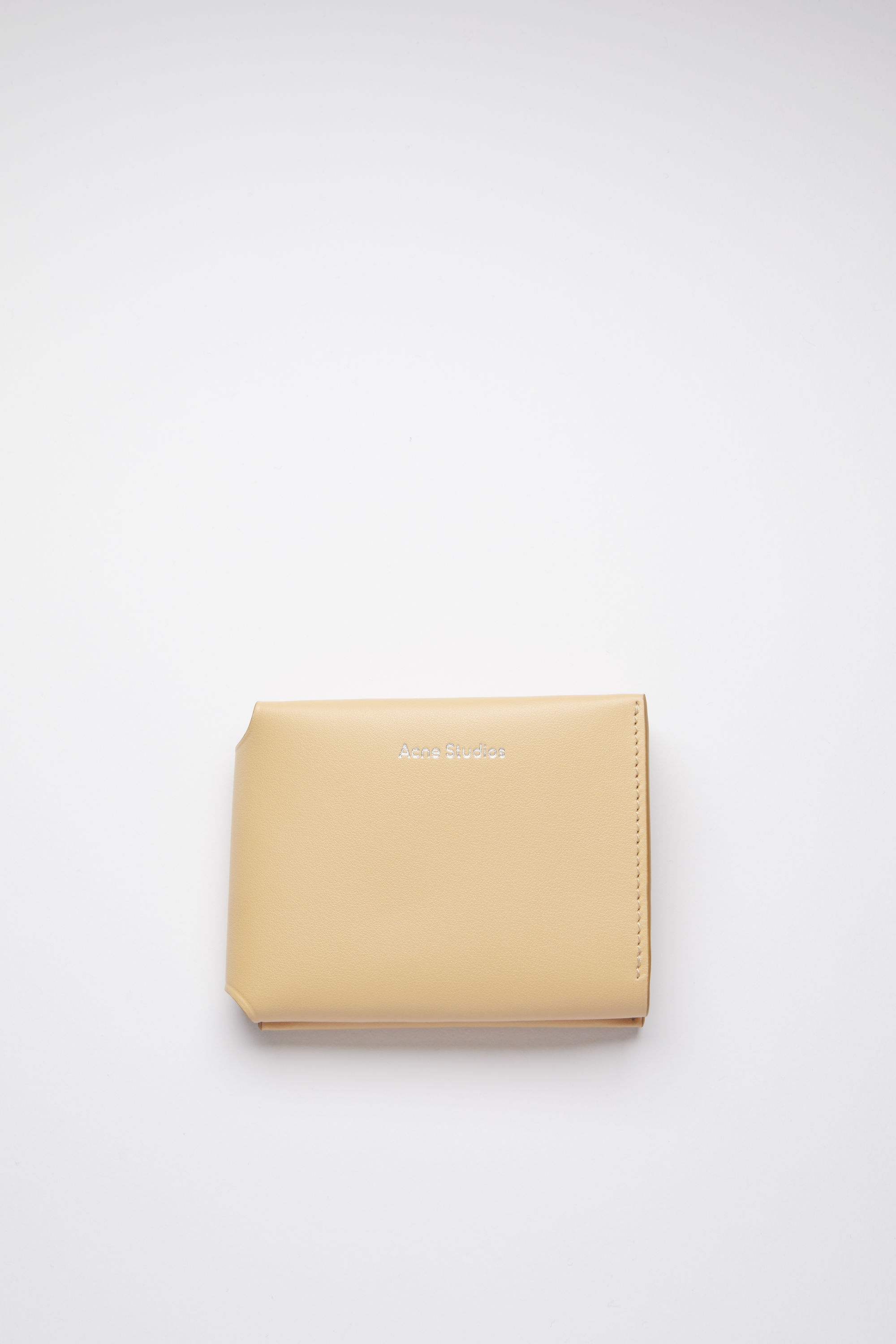 Leather trifold wallet - Dune beige - 1