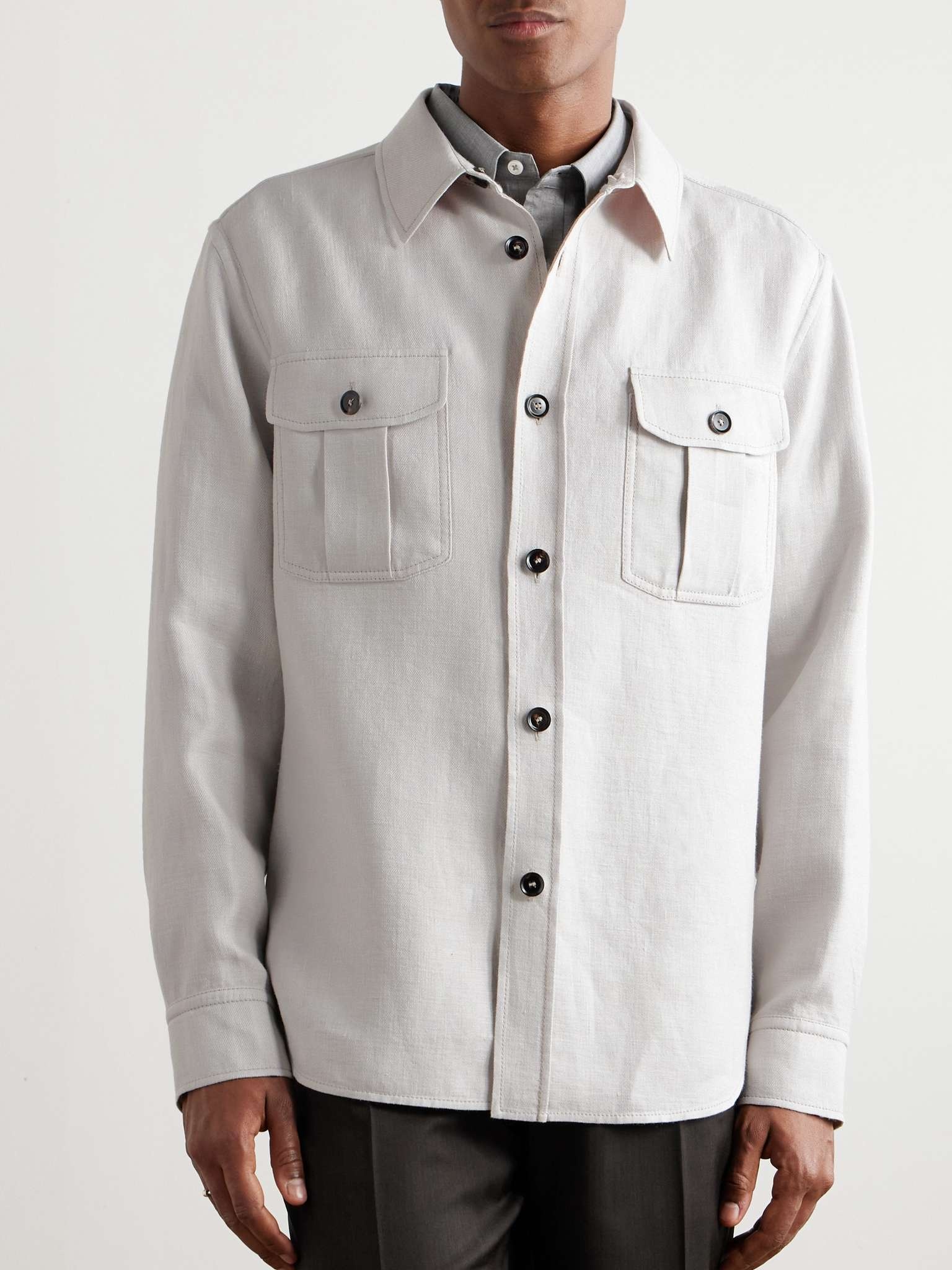 Linen-Blend Twill Overshirt - 3