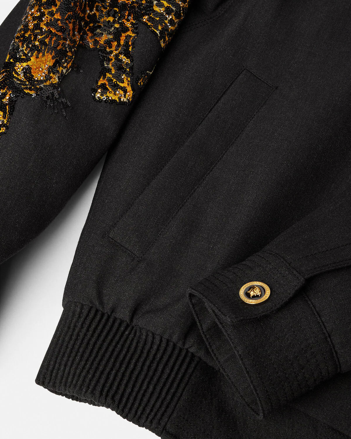 Versace Leopard Mélange Wool Blouson Jacket - 4