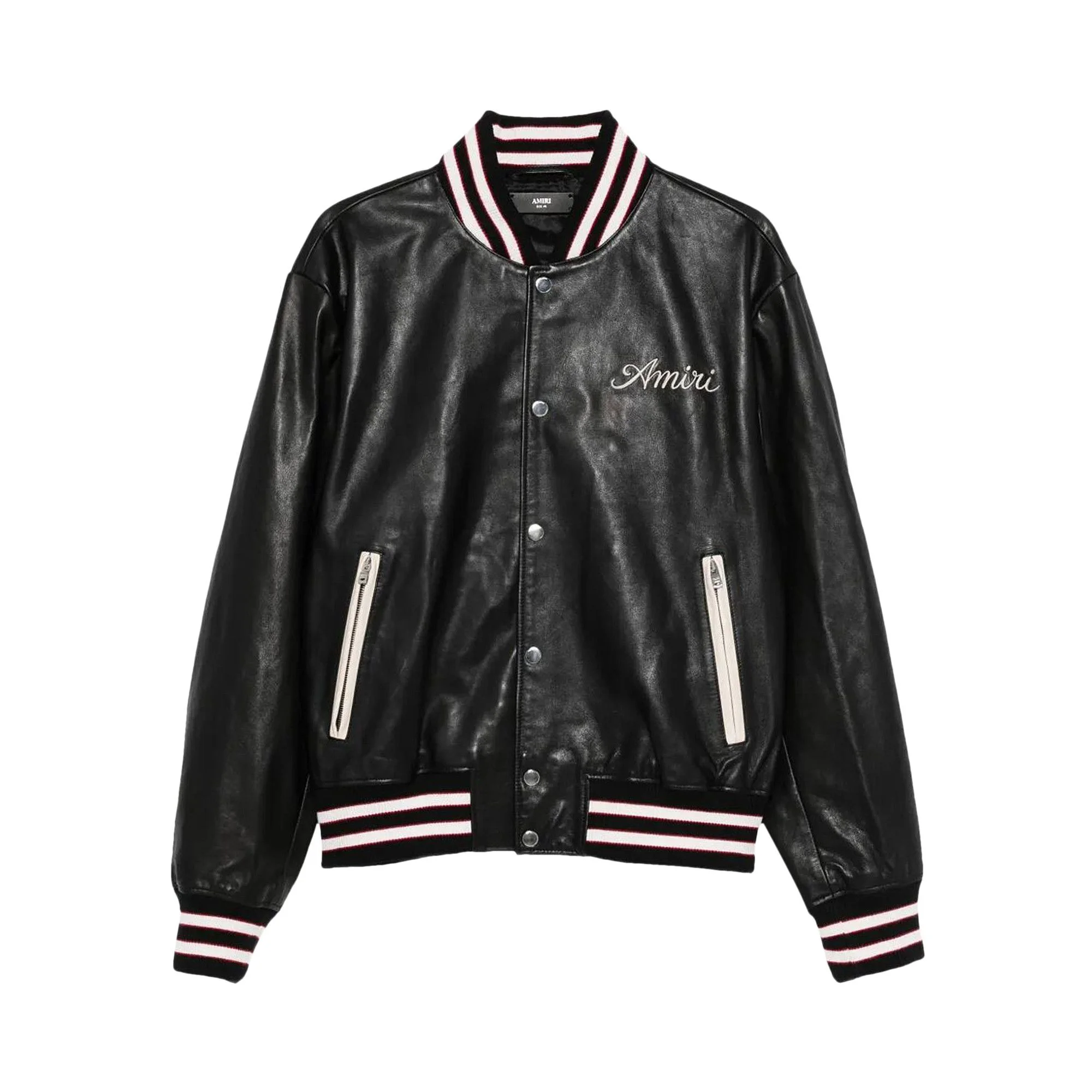 Amiri Club Amiri Leather Varsity Jacket 'Black' - 1