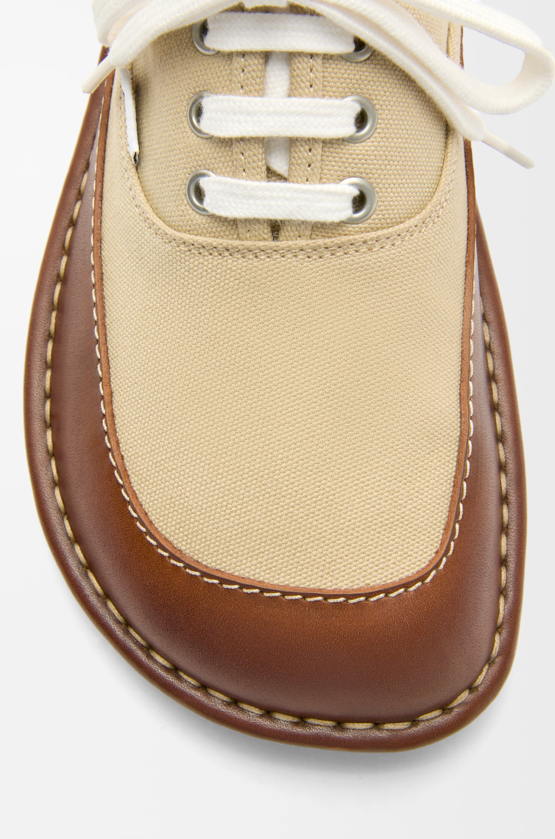 Bay lace-up  in canvas and vegetable-tanned calfskin - 4