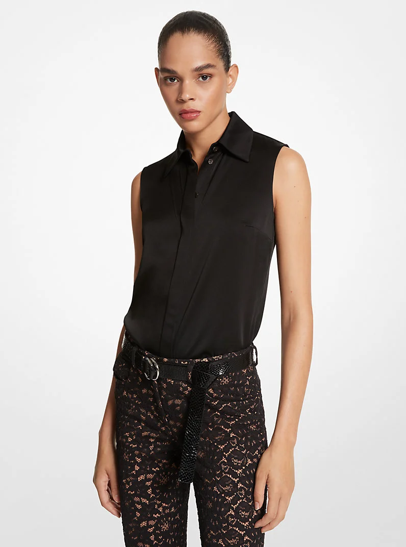 Hansen Charmeuse Sleeveless Shirt - 1
