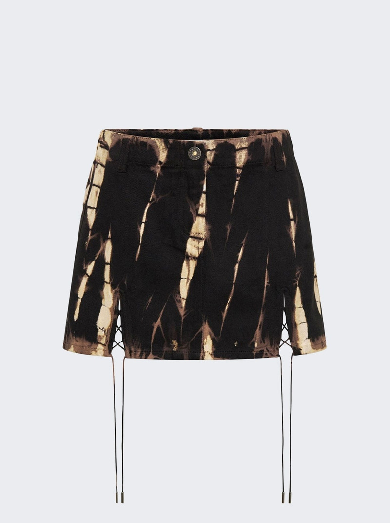 Denim V-Wire Mini Skirt Black 1