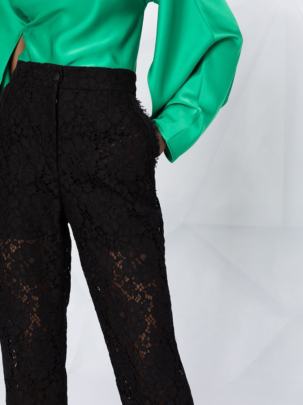 embroidered straight-leg trousers - 5