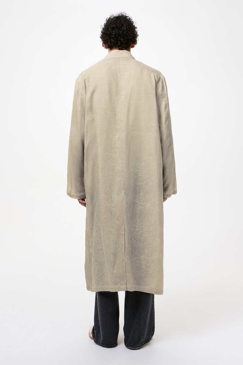 Cloak Carcoat Ghost Grey Wax Dipped Cupro 5