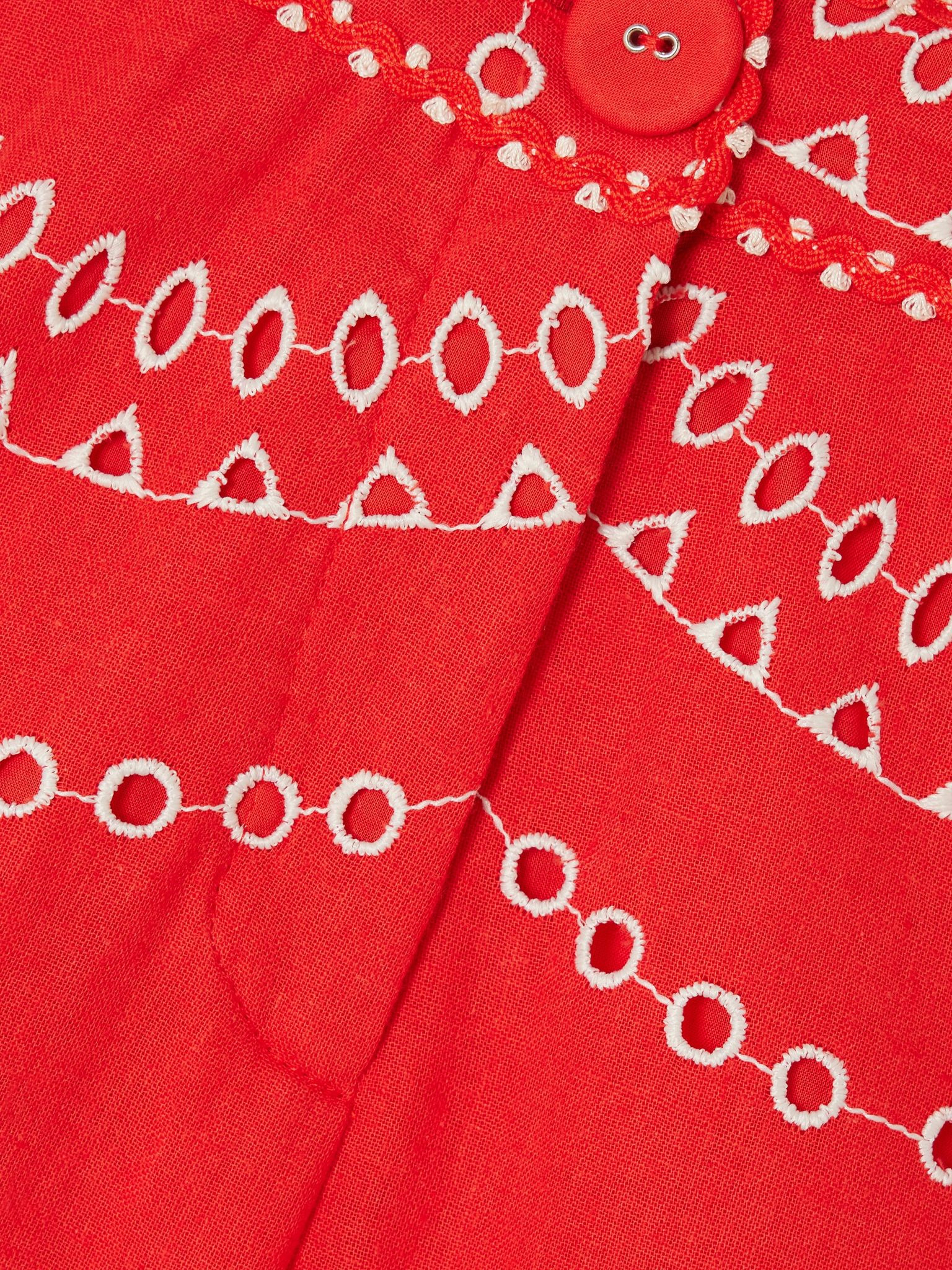Drea broderie anglaise cotton-blend shorts Red - 4