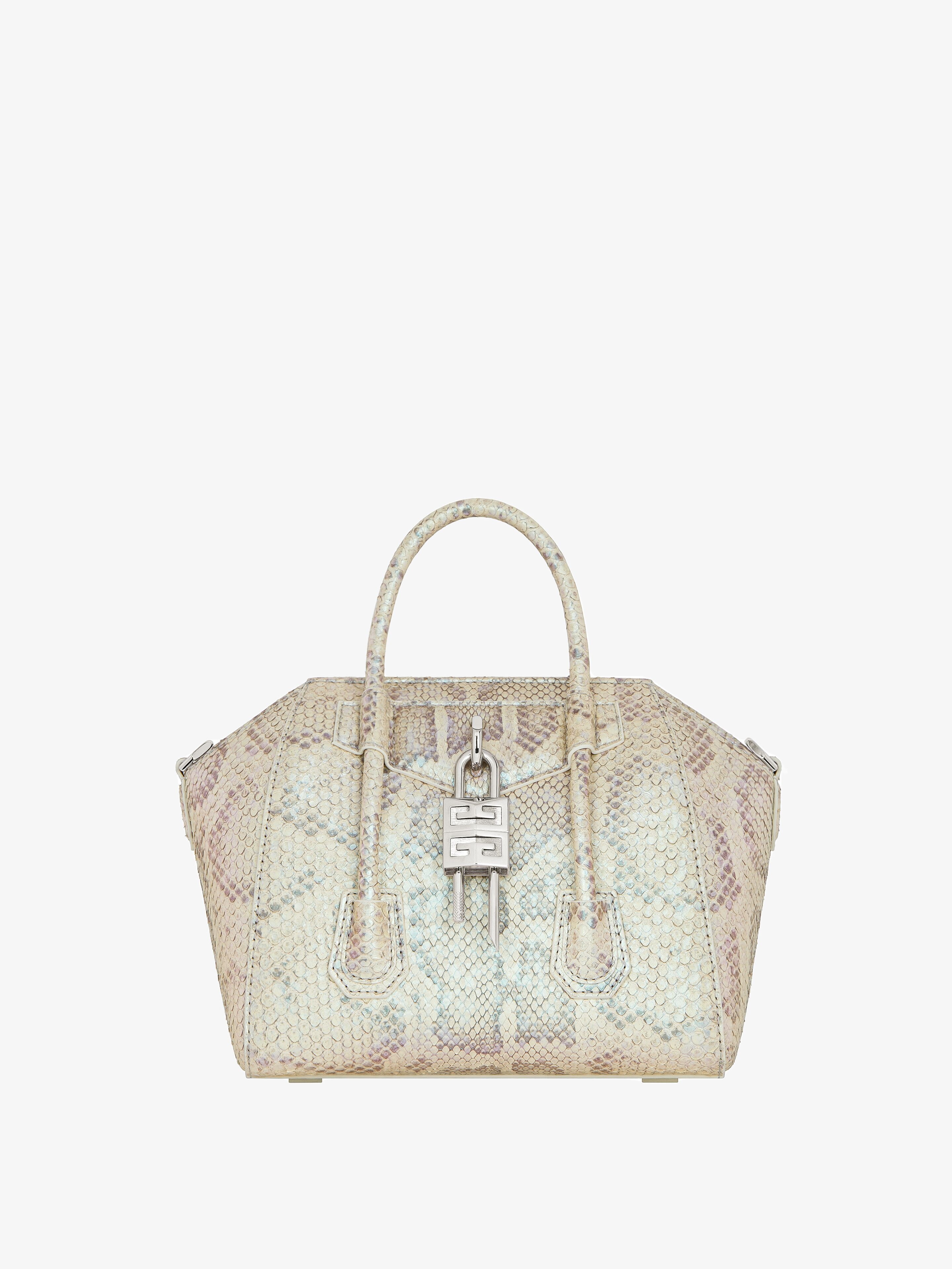 MINI ANTIGONA LOCK BAG IN PYTHON WITH PEARL EFFECT - 1