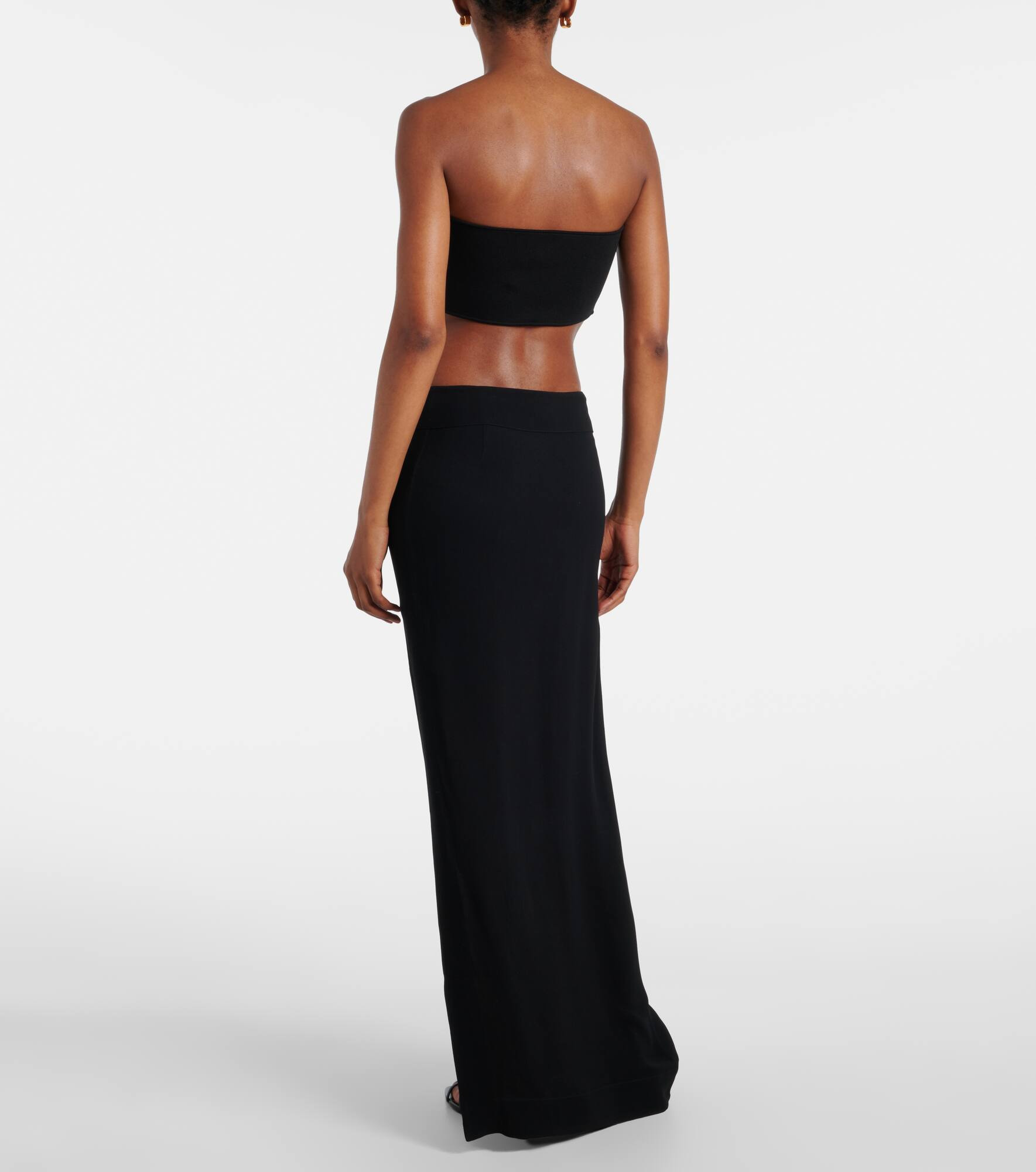 Side-slit crêpe maxi skirt - 3