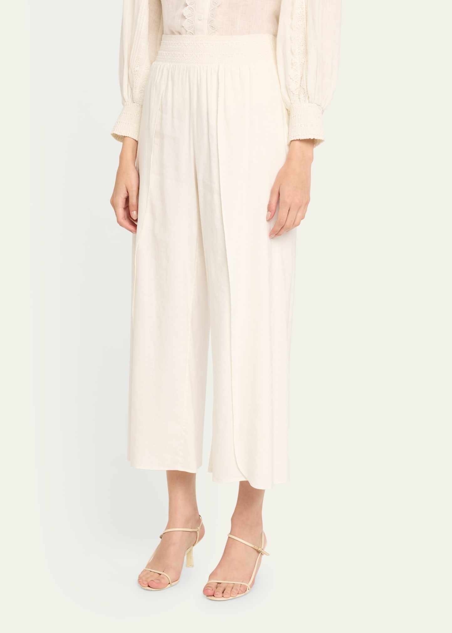 Larissa Cropped Linen-Blend Pants - 4