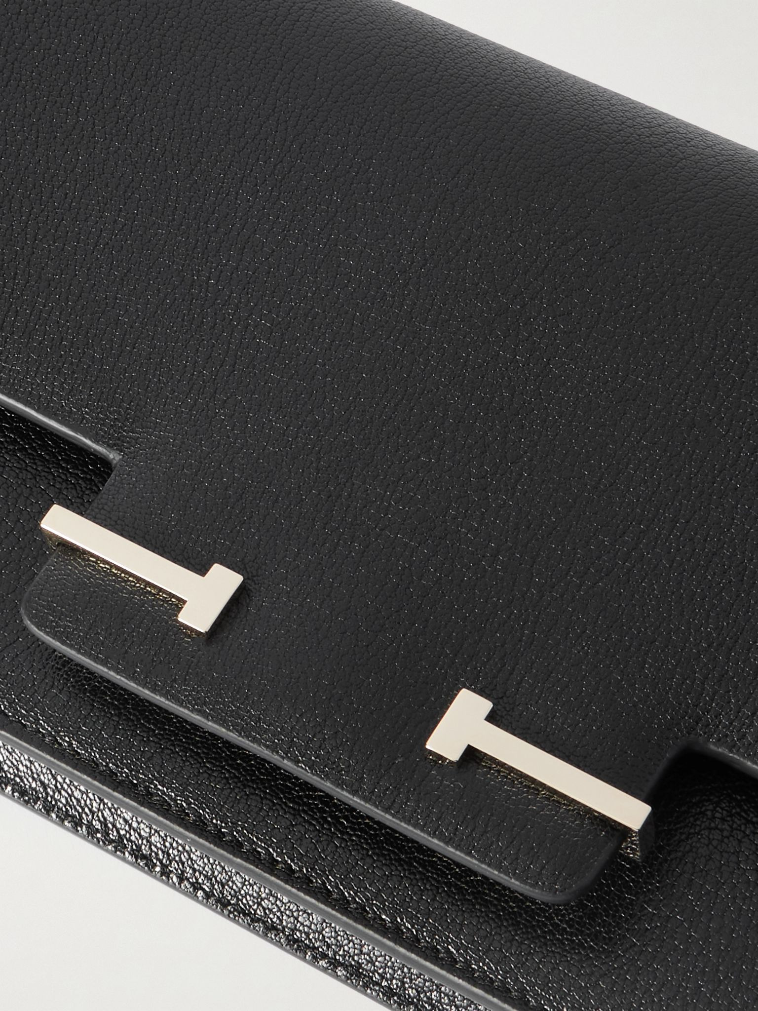 Textured-leather clutch Black - 4