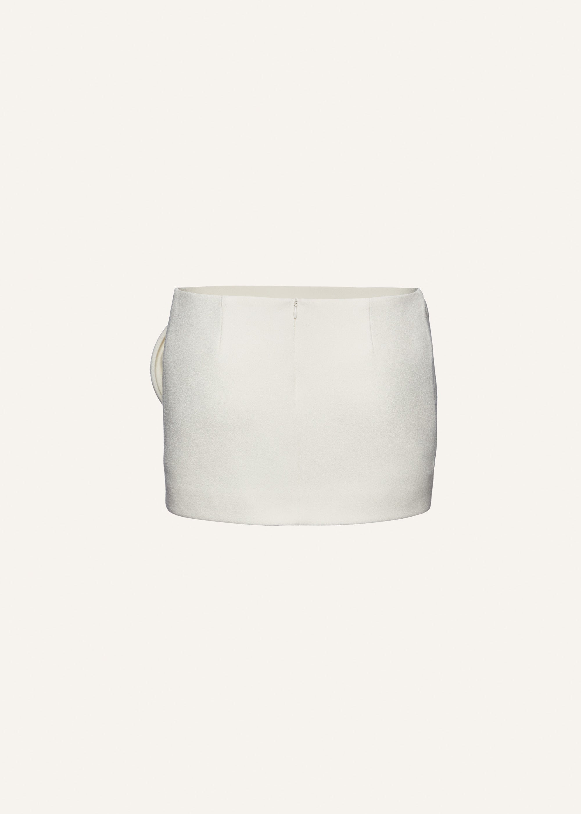 Low waist floral appliqué mini skirt in cream - 2